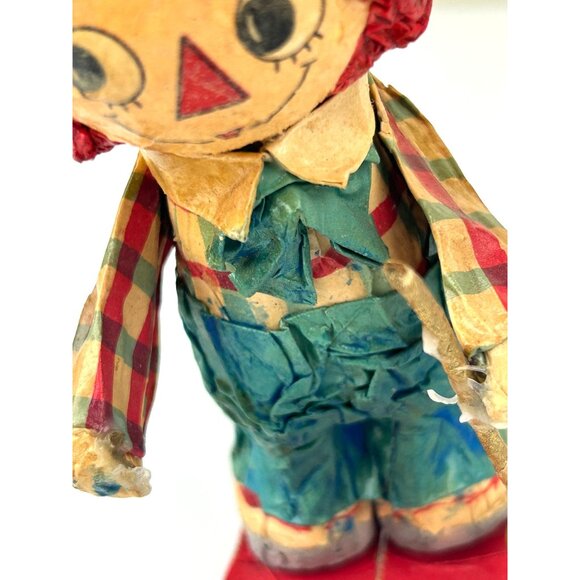 Rare Paper Mache Raggedy Andy Skiing Ornament Vintage Handmade Christmas READ - Picture 14 of 16